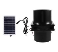 CHICAMPERA Ventilador Solar Extractor de 10 W Panel de 4,72 Pulgadas | Caseta, Cobertizo y Gallinero, Resistente al Agua, Ventilación Exterior, Acabado Negro de Hierro