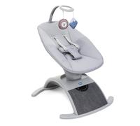 Chicco Columpio electrónico Comfy Wave – movimientos y melodías, respaldo reclinable, Gris