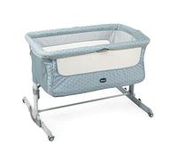 Chicco Next2Me Dream, Cuna Colecho Bebé, Cuna para recién Nacidos, con Colchón, Barra Abatible, Altura Regulable, 4 Ruedas y Bolsa de Viaje, 0-6 Meses, 9 Kg, Azul Claro