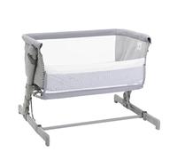 Chicco Next2Me Go, Cuna Colecho Bebé, Compatible con Varias Camas, Altura Ajustable, Buena Circulación de Aire, Cuna de Viaje, Gris Claro