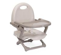 Chicco Alzador de silla Pocket Snack – Trona portátil y ajustable, bandeja desmontable, Beige