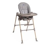 Chicco Polly Essential Trona para Niños, de 0 Meses a 15 Kg, 3 Posiciones de Reclinado, 7 Niveles de Altura, Reposapiés regulable, Cierre Compacto, Tejido de Poliéster Reciclado, Gris claro