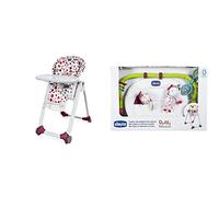 Chicco Polly Progres5 - Trona evolutiva, de hamaca a elevador, 4 ruedas, de 0 a 3 años, rojo & Kit 0+; Set compuesto por Game Bar y Reductor Textil, apto para tronas Polly Progres5 y Polly2Start