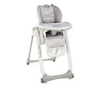 Chicco Polly2Start Trona y Hamaca para Bebés 0 Meses - 3 Años (15 kg), Trona Ajustable, Transformable y Compacta con 4 Ruedas, Respaldo Reclinable - Color Gris (Happy Silver)