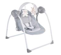 Chicco Relax & Play - Balancín electrónico para bebés a partir de 0 meses hasta 9 kg, balancín ajustable con 5 velocidades, arco de juego con 12 melodías y 2 peluches, cierre compacto, color gris