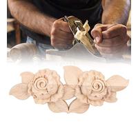 CHICIRIS Aplique Tallado, 16x6.5 Cm Diseño Elegante | Hermosa madera, Para puertas, armarios, Patrón de rosas decorativas, Estilo clásico