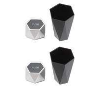 CHICIRIS Bote de Basura para Automóvil con Tapa, Contenedor de Basura de Plástico para Automóvil, Paquete de 2, Contenedor de Compacto Impermeable con Tapa a Presión para, Camión, Oficina, Uso en