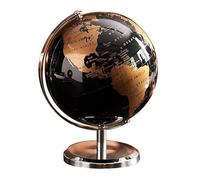 CHICIRIS Globo Terráqueo Antiguo, Globo de Escritorio Giratorio Elegante para Decoración de Oficina en el Hogar, 19,5x15x15cm (Soporte de bronce antiguo de oro negro)