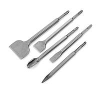 CHICIRIS Juego de brocas para cincel para martillo eléctrico con 5 varillas, ideal para romper paredes o perforar agujeros en hormigón, juego de cinceles SDS Plus para contratistas