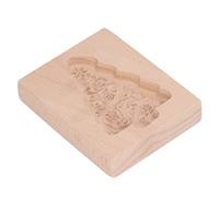CHICIRIS Molde de Galletas de Madera Tallada para Galletas de Jengibre, Sello de Prensa, Patrones Grabados, Madera de Haya, 1 Unidad (#2)
