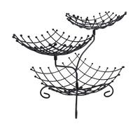 CHICIRIS Organizador de Cesta de Frutas Elegante Expositor de Metal de 3 Niveles para el Mostrador de la Cocina del Hogar Negro 3 Unidades (BLACK)