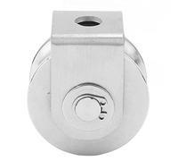 CHICIRIS Rueda de Ranura en U, Polea de Acero Inoxidable 48mm para Carro Industrial de Puerta Corrediza con Base de Rodamiento Doble Desmontable