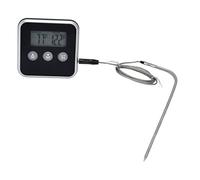 CHICIRIS Termómetro para Carne Termómetro de Cocina Multifuncional Digital con Temporizador y Sonda para Hornear Barbacoa 8 X 8 X 1,5 Cm (BLACK)