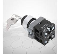 CHICIRIS ZB2-BE102 Interruptor de Bloqueo de Llave Estructura Modular Antioxidante 2 Posiciones Material Plateado para Equipos de Oficina Plástico Hierro