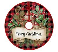 Chickwin Falda de árbol de Navidad 120cm, Rojo Alfombra de Arbol de Navidad Cubre Pie Árbol de Navidad para Fiesta de Navidad Decoración, Festiva del Hogar (72cm/28.3’’,Piña)
