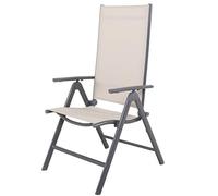 Chicreat - Silla plegable de aluminio Korfu, 67 x 59 x 113 cm, Beige