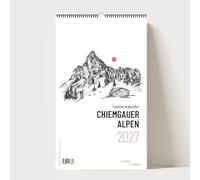 Chiemgauer Alpen, Design Wandkalender 2027, 5 Spalten Monatskalender, 42x25, 200 g: Liebevoll illustrierter Monatskalender mit 12 bekannten Gipfel der ... - perfekt für Alpenliebhaber und Designfans.