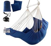 Chihee Columpio Silla Hamaca Reposapiés Cojines Correa de Suspensión Mosquetón Incluido Barra separadora de Metal Plegable para un Almacenamiento fácil y Duradero Tejido de algodón Bolsillo Lateral