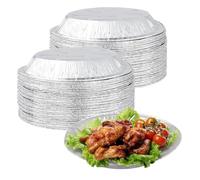 CHIHEUNG 60 bandejas de papel de aluminio de 22,8 cm, plato de quiche de aluminio para pasteles, pasteles, freidora de aire