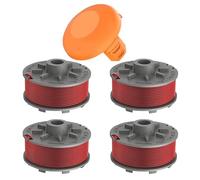 CHIHOLEN 4 Bobinas de Hilo para Cortabordes Compatible con Gardena 5364-20, Bobina de Hilo de para Gardena Turbo Trimmer SmallCut 2401, Ø1,65mm 6,1m, con cubierta de bobina 5328-20(4 Bobin 1 Tapa)
