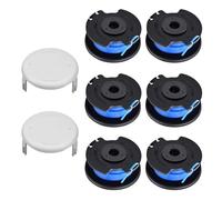CHIHOLEN 6 Bobinas de Hilo para Cortabordes compatible con Ryobi RAC124 AC14RL3A, Bobina de Hilo de para Ryobi One+ 18V 24V 40V, Ø1,65mm 3,4m, con cubierta de bobina AC14HCA(6 Bobin 2 Tapa)