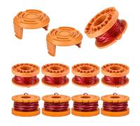 CHIHOLEN 9 Bobina de hilo de repuesto compatible con Worx WA0010 WA0004 WA0004.1, para Worx WG151 WG154 WG155 WG160 WG163 WG175 WG180,Ø1,65mm 3m,con cubierta de bobina WA6531(9 Bobin 2 Tapa)