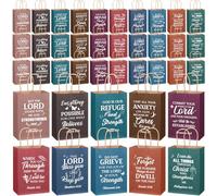 Chiisong 100 bolsas de regalo cristianas, para el día de la madre, con versículos religiosos de la Biblia con asas, bolsa inspiradora para las escrituras de la iglesia para mujeres, boda, bautizo