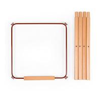CHILDHOME, Juego de patas extra largas para la trona Evolu 2, se adapta a la isla de cocina o de un bar con una altura de 90 cm, reposapiés, madera de haya, fácil de montar, color Terracotta
