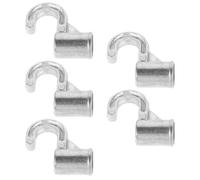CHILDWEET 5 Piezas Gancho para Perchas de Aluminio 18mm, Plata Reforzado | Compatibilidad Barras Múltiples, Diseño sin Taladro, para Organizadores y Bolsas de Ropa, Acabado Moderno