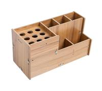 CHILDWEET Caja de Almacenamiento de Madera Antideslizante para Tijeras y Herramientas de Peluquería, Organizador Multifuncional Adecuado para Barberías y Salones Profesionales