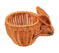 CHILDWEET Cesta De Almacenamiento Forma De Conejo Tejida De Imitación De Rattan Para Organización De Juguetes Revistas y Decoración Infantil Diseño y