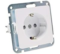 ChiliTec Enchufe empotrable Milos 250 V 16 A enchufe con protección de contacto, color blanco