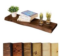 Chill House Waney/Live Edge Estantería Flotante rústica 22 cm x 4.4 cm, Nuez, 80cm