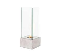 Chimenea de bioenergía de pie Levels de 25x25x65 cm en acero satinado, color gris cromo, quemador de 0,7 litros, potencia de 1,5 kW/h - Levels - Stones