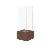 Chimenea de bioenergía de pie Levels de 25x25x65 cm en acero satinado color óxido, quemador de 0,7 litros, potencia de 1,5 kW/h - Levels - Stones