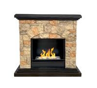 Chimenea de bioetanol Biochimenea de suelo Belluno efecto piedra artificial L105xD38xH100