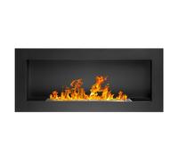 Chimenea de bioetanol de pared o empotrable Lucca Nero L 90 x P 12 x H 40