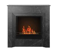 Chimenea de bioetanol de pie BELLINI de madera efecto mármol negro. Fabricada en Italia. L96 x P35 x H96.