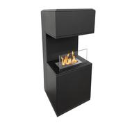 Chimenea de bioetanol de suelo Oslo en acero negro L38xP38xH100