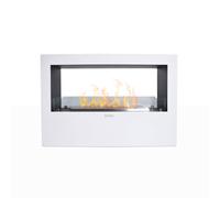 Chimenea de bioetanol de suelo para uso interior y exterior Giotto S Blanco 100x30x70
