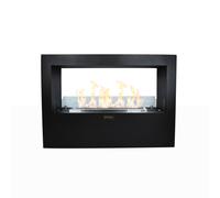 Chimenea de bioetanol de suelo para uso interior y exterior Giotto S Negro 100x30x70