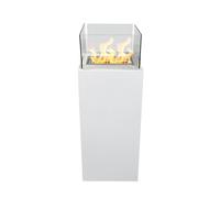 Chimenea de bioetanol de suelo para uso interior y exterior Ischia Blanco 40x40x115