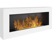 Chimenea de bioetanol Dstankovi, chimenea ecológica, fuego sin humo, calefacción con etanol, Italia, 12x90 h40 cm, blanca