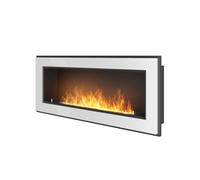 Chimenea de bioetanol empotrada Frame 1200 SimpleFire blanca con cristal - SOLOLED