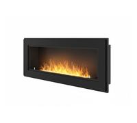 Chimenea de bioetanol empotrada Frame 1200 SimpleFire con cristal - Negro mate - SOLOLED