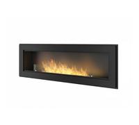 Chimenea de bioetanol empotrada Frame 1500 SimpleFire con cristal - Negro mate - SOLOLED