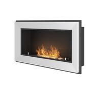 Chimenea de bioetanol empotrada Frame 900 SimpleFire blanca con cristal - SOLOLED
