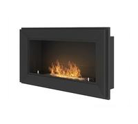 Chimenea de bioetanol empotrada Frame 900 SimpleFire con cristal - Negro mate - SOLOLED
