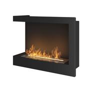 Chimenea de bioetanol empotrada SimpleFire Corner 600 Left con vidrio - SOLOLED