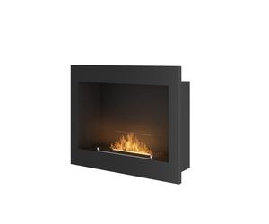 Chimenea de bioetanol Frame 600, color negro mate, empotrada en pared, sin cristal - SOLOLED